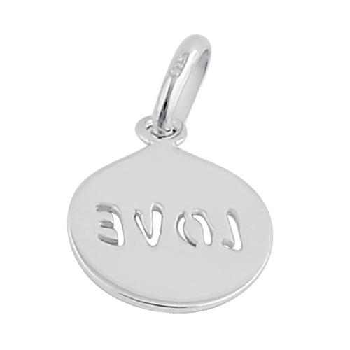 Sterling Silver Round Love Pendant