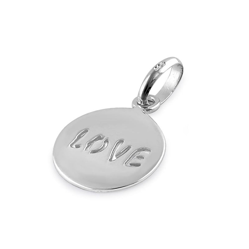 Sterling Silver Round Love Pendant
