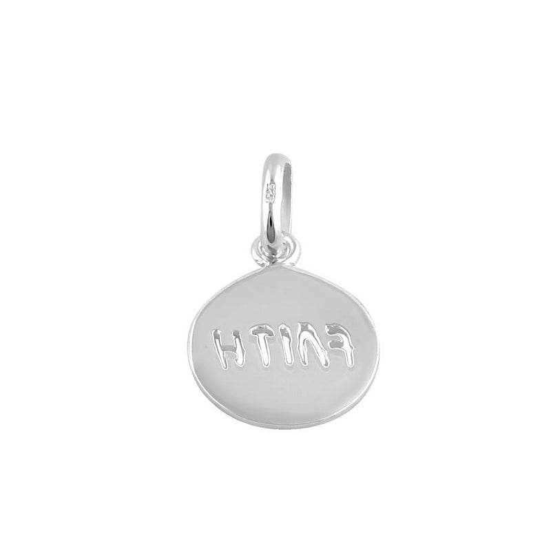 Sterling Silver Round Faith Pendant