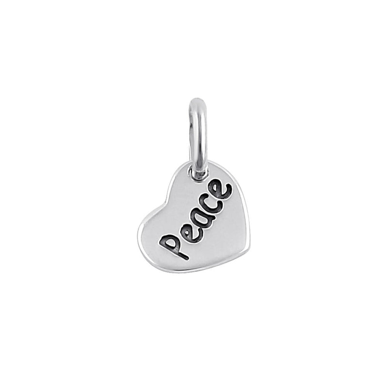 Sterling Silver Peace Heart Pendant