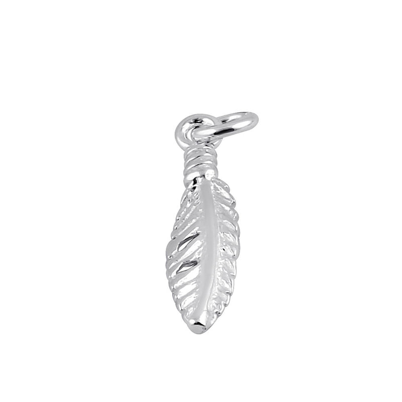 Sterling Silver Trendy Feather Pendant