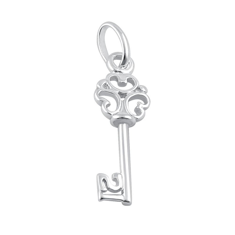 Sterling Silver Hearts Key Pendant