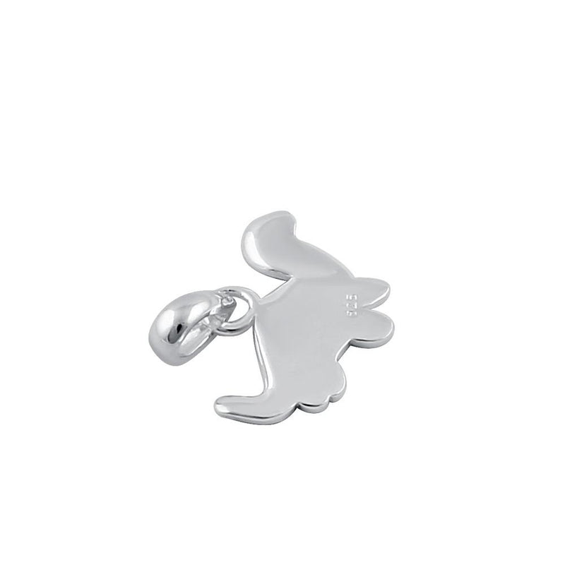 Sterling Silver Green Enamel Dinosaur Pendant