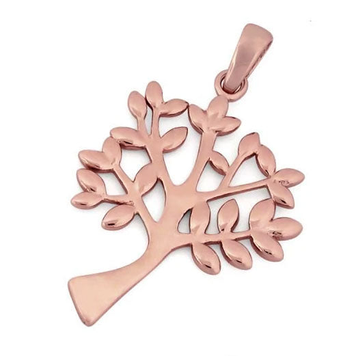 Sterling Silver Rose Gold Plated Tree of Life Pendant