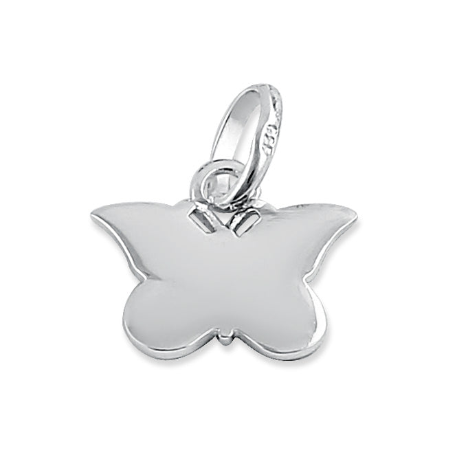 Sterling Silver Multi Color Butterfly Enamel Pendant