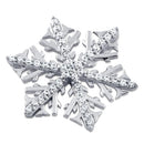 Sterling Silver Winter Snowflake Clear CZ Pendant