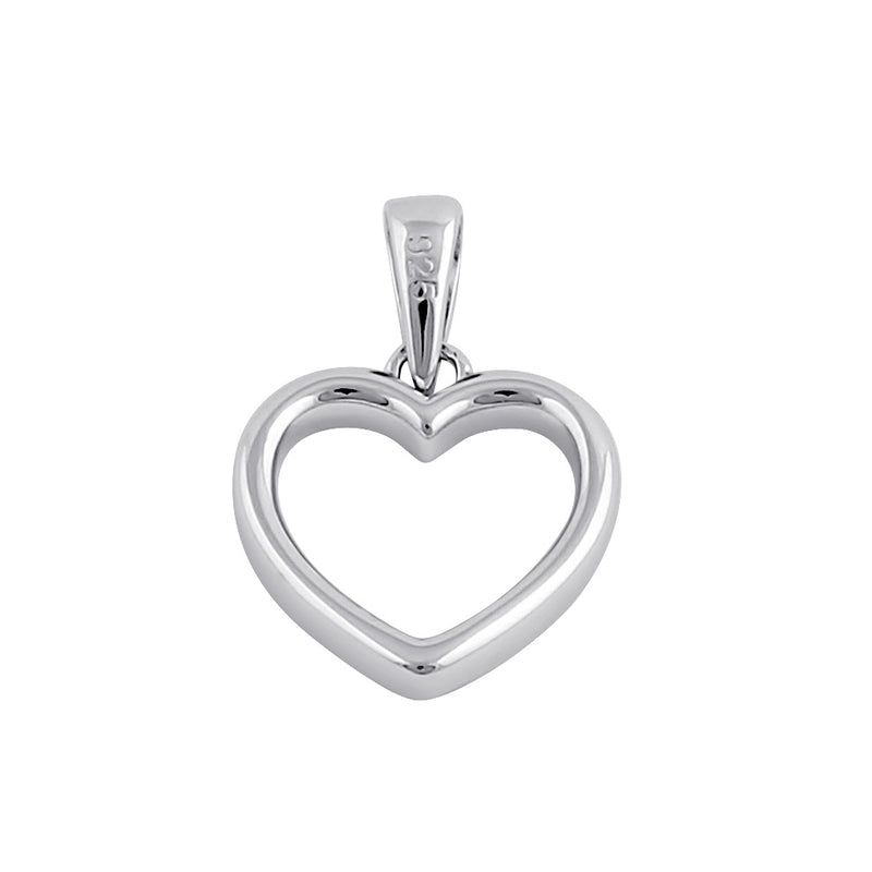 Sterling Silver Clear CZ Open Heart Pendant