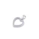 Sterling Silver Clear CZ Open Heart Pendant