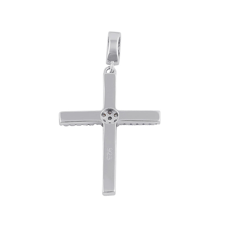 Sterling Silver Clear CZ Cross Pendant