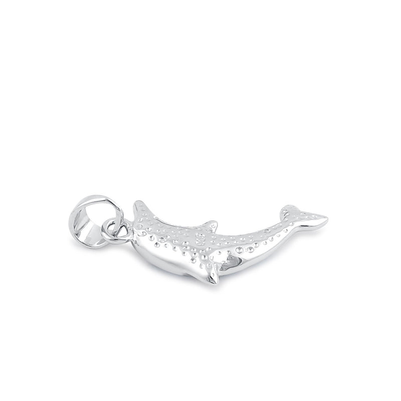 Sterling Silver Pink Lab Opal Bottlenose Dolphin Pendant