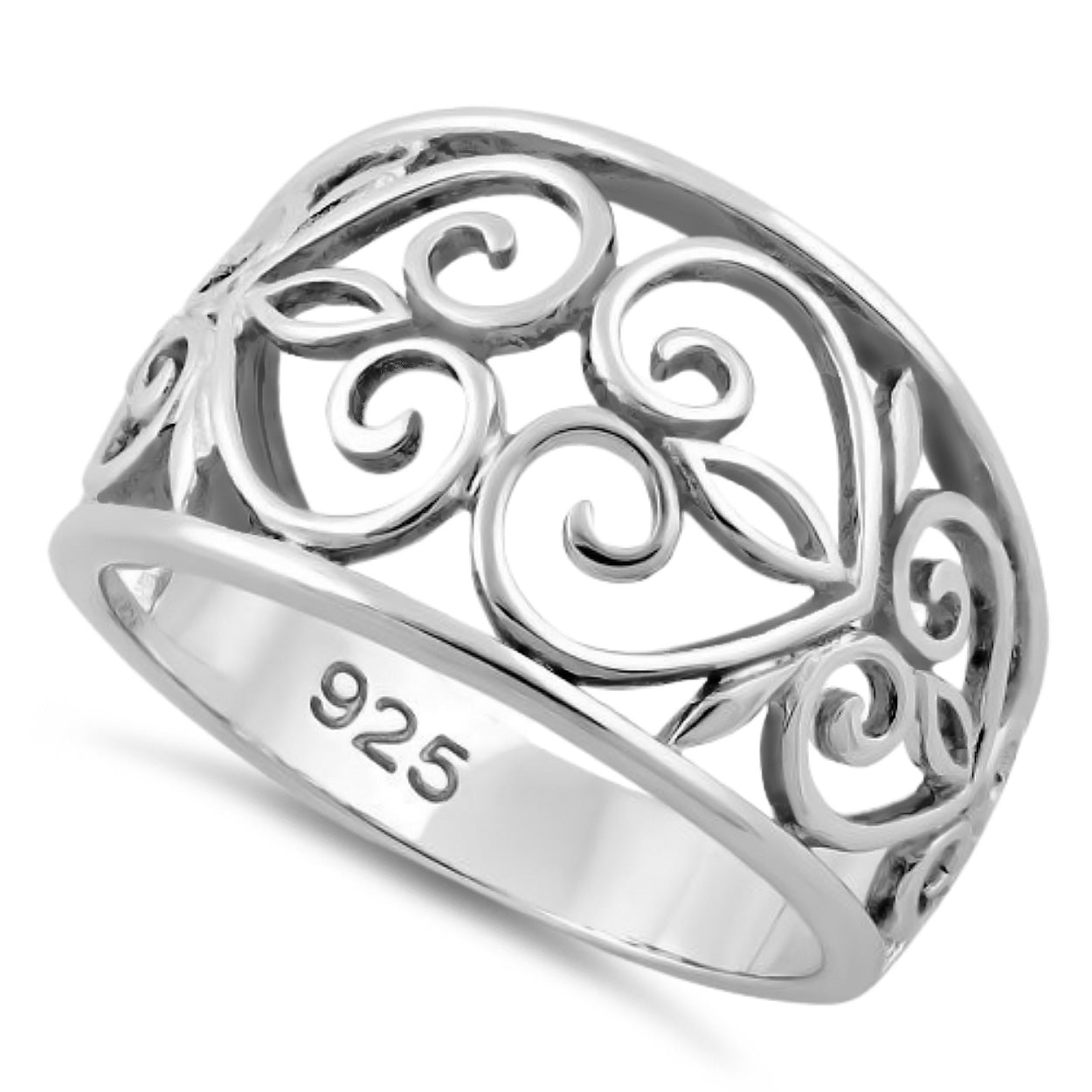 Sterling Silver Caged Heart Ring | Wholesale Silver Rings for Sale
