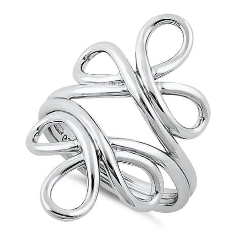 Sterling Silver Swirly Reflections Ring