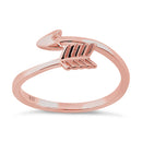 Sterling Silver Rose Gold Plated Arrow Ring