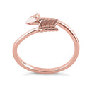 Sterling Silver Rose Gold Plated Arrow Ring
