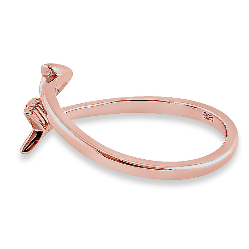 Sterling Silver Rose Gold Plated Arrow Ring