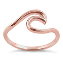 Sterling Silver Rose Gold Plated Ocean Wave Ring