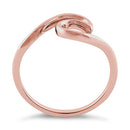 Sterling Silver Rose Gold Plated Ocean Wave Ring