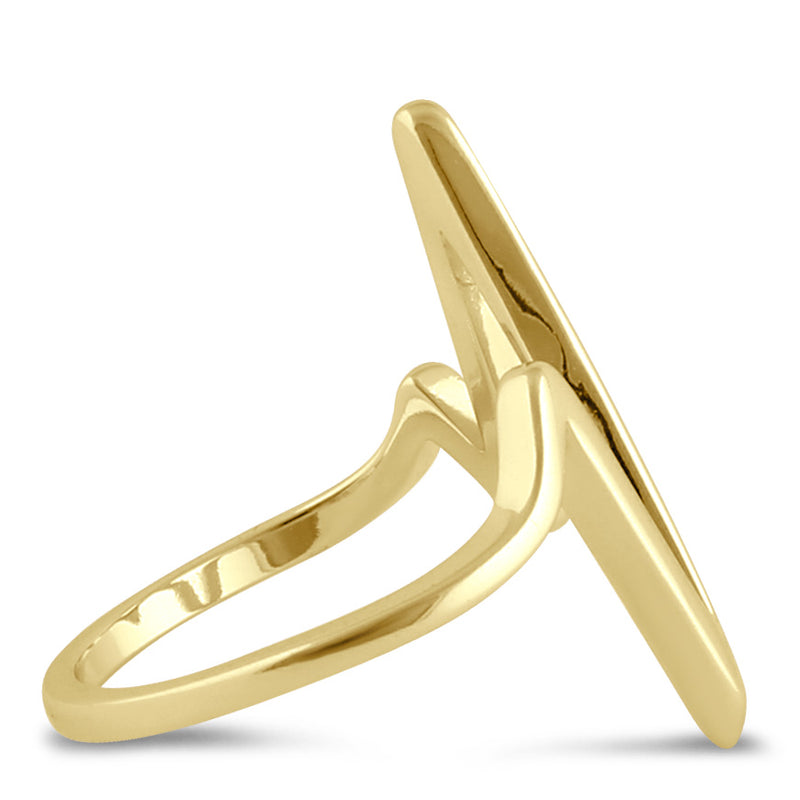 Sterling Silver Yellow Gold Plated Heartbeat Ring