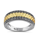 Sterling Silver Rustic Two-Tone Ring