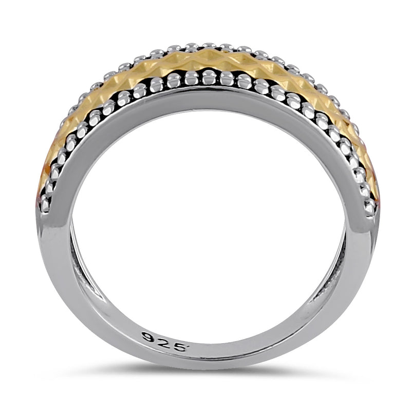 Sterling Silver Rustic Two-Tone Ring