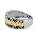 Sterling Silver Rustic Two-Tone Ring