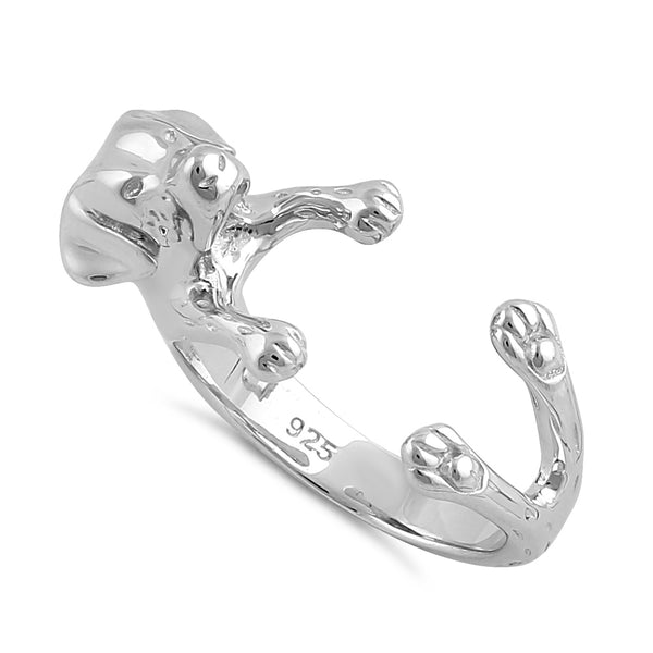 Sterling Silver Labrador Dog Ring