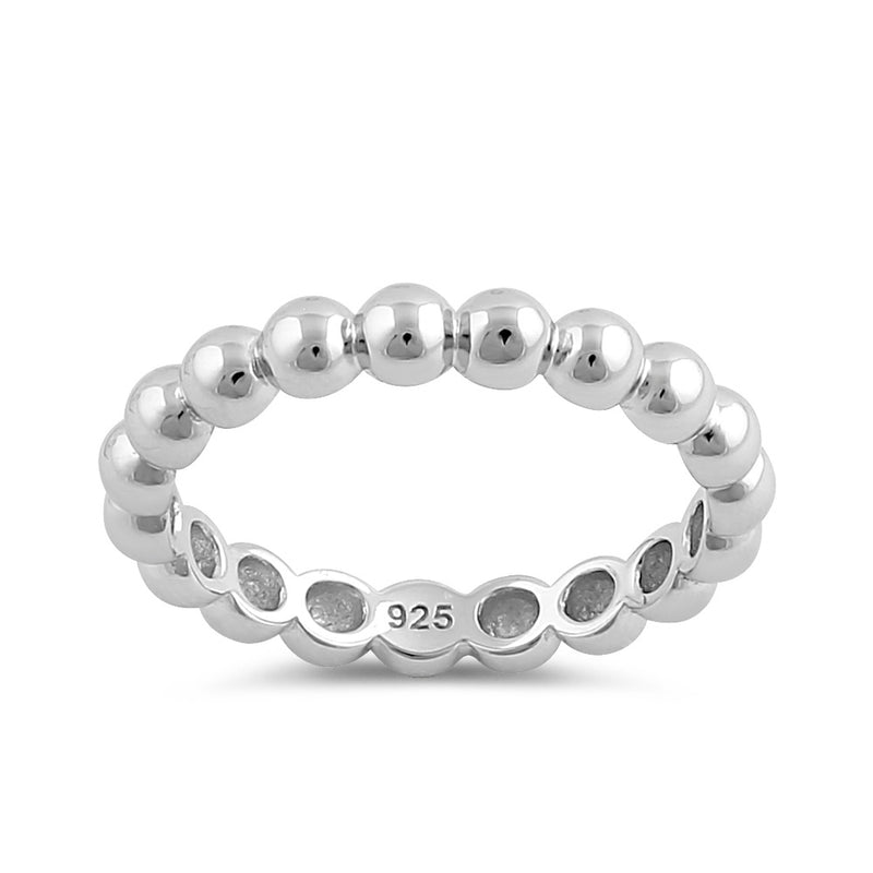 Sterling Silver Thick Stackable Bead Ring