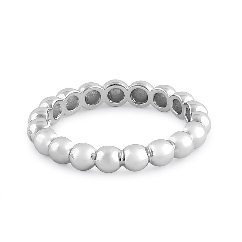 Sterling Silver Thick Stackable Bead Ring