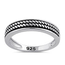 Sterling Silver Rustic Rope Band Ring