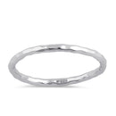 Sterling Silver Thin Hammered Band Ring