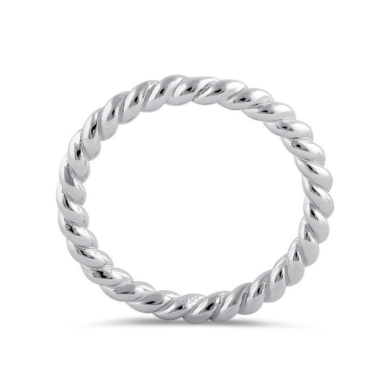 Sterling Silver Stackable Rope Ring