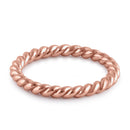 Sterling Silver Rose Gold Plated Stackable Rope Ring