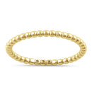Sterling Silver Yellow Gold Plated 1.5mm Stackable Bead Ring
