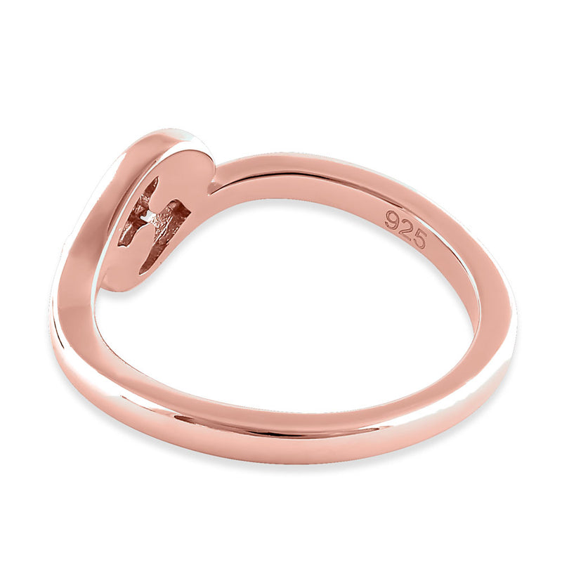 Sterling Silver Rose Gold Plated Paw & Heart Ring
