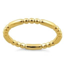 Yellow Gold Plated Stackable Bead and Bar Ring