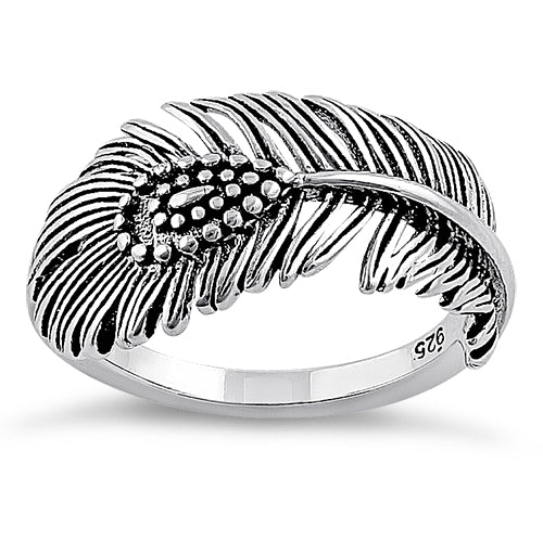 Sterling Silver Peacock Feather Ring