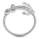 Sterling Silver Anchor CZ Ring