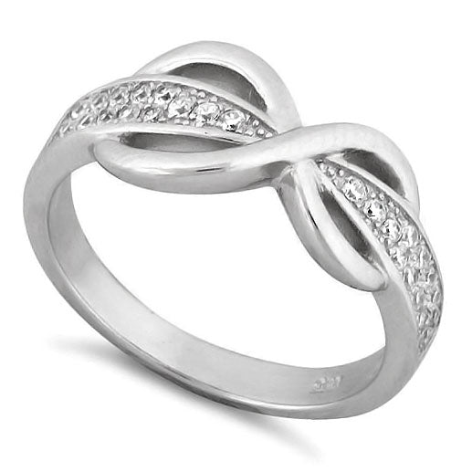 Sterling Silver Infinity Pave CZ Ring