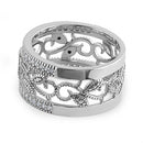 Sterling Silver Vine Cage Pave CZ Ring