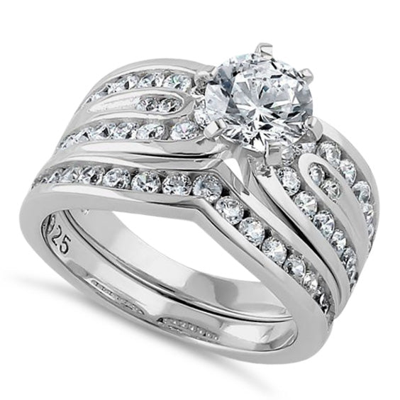 COSJOOHY 925 Sterling Silver Bridal Ring Sets Emerald Cut CZ Engagement Rings Vintage Promise Rings Platinum Big Women CZ Rings Set Bling Princess