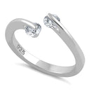 Sterling Silver Double Round Clear CZ Ring