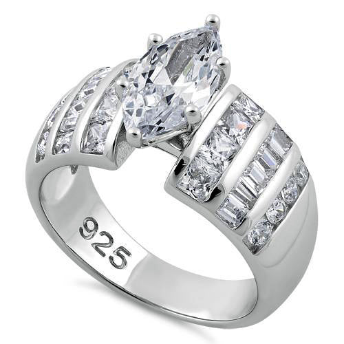 Sterling Silver Diverse Marquise CZ Ring