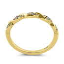 Sterling Silver Gold Plated Dainty Clear CZ Ring