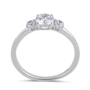 Sterling Silver Clear CZ Modern Engagement Ring