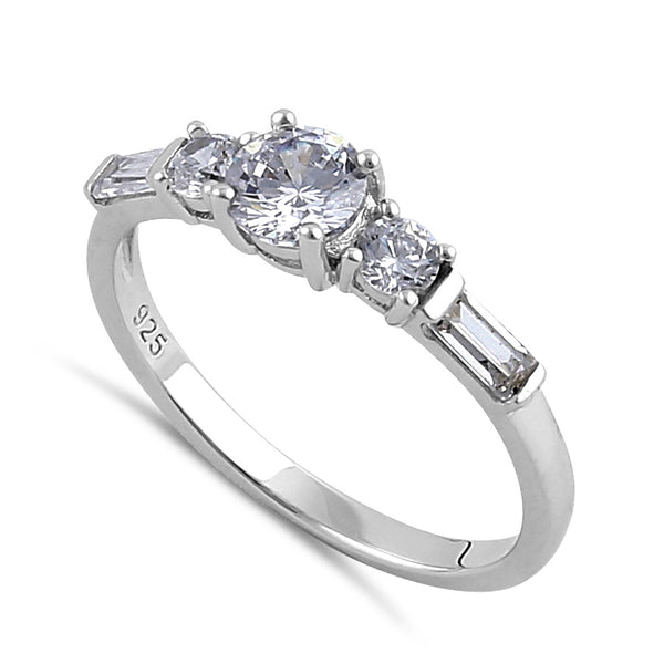 Sterling Silver Clear CZ Classy Engagement Ring