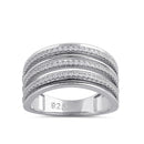 Sterling Silver Clear CZ Layered Ring