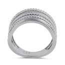 Sterling Silver Clear CZ Layered Ring