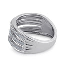 Sterling Silver Clear CZ Layered Ring