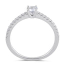 Sterling Silver Clear CZ Dainty Engagement  Ring