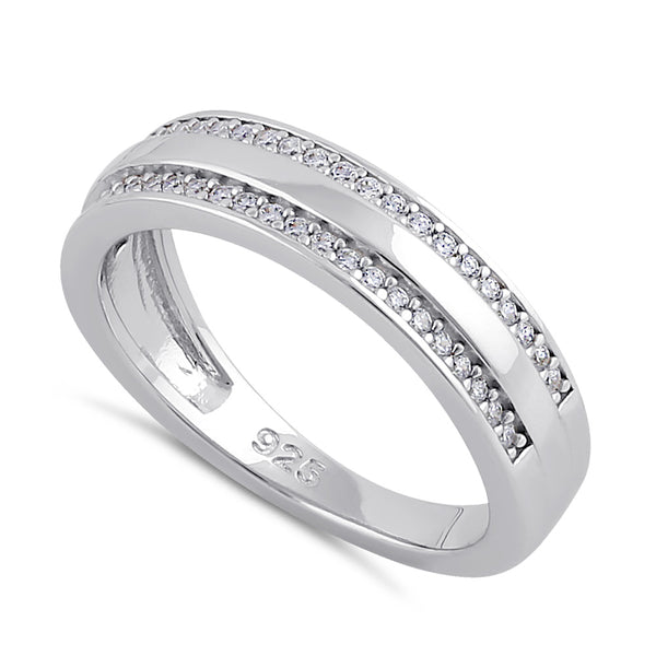 Sterling Silver Half Eternity Clear CZ Ring